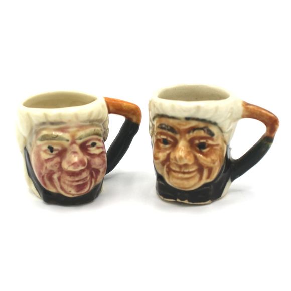 Vintage Hand Painted Japan Ceramic Pottery Collectible Toby Jugs Handle Lot of 7 - Picture 7 of 10